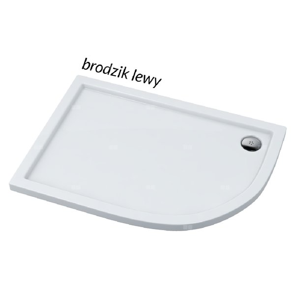 Brodzik kompozytowy Stabilsound Plus® Corrina 85x120x5 cm R55, asymetryczny lewy