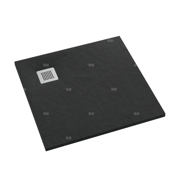Brodzik kompozytowy Stabilsound Plus® Kalait Black Stone 80x80x3,5 cm, kwadratowy