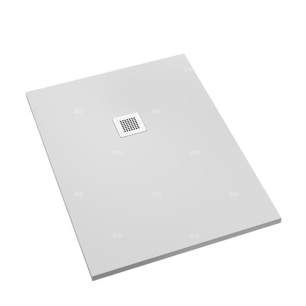 Brodzik kompozytowy Stabilsound Plus® Kalait Smooth White 80x120x3,5 cm, prostokątny