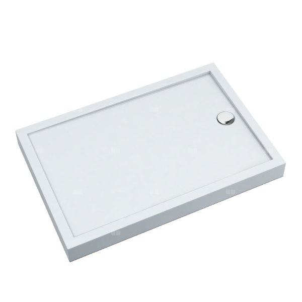 Brodzik akrylowy zintegrowany z nośnikiem Stabilsound Plus® oraz obudową akrylową przeciągniętą do podłogi Competia New 100x120x12 cm, prostokątny z odpływem na krótszym boku