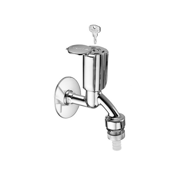 Zawór czerpalny SECUR 1/2" chrom, z bsz, np