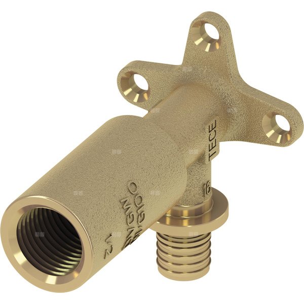 Kolano naścienne 90' TECE flex, mosiądz, 16 mm x 1/2'' (zz x GW), 82 mm