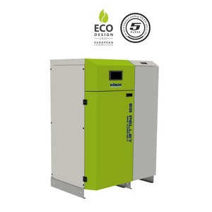 EG-PELLET MINI 24 (kocioł na pellet o mocy 24 kW, z górnym przyłączem kominowym, z palnikiem samoczyszczącym Peletix, z zasobnikiem pelletu o pojemności 188 litrów, wersja lewa, wyposażenie COMPACT, VITECO)