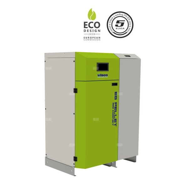 Kocioł na pellet VITECO HEAT EG PELLET MINI COMPACT B G 16 kW z przyłączem c.o. z zasobnikiem o pojemności 164 l