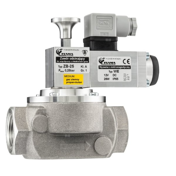 Zawór elektromagnetyczny grzybkowy, gwint DN25, ZB-25/12V