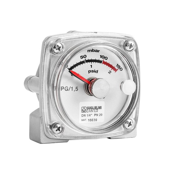 Ciśnieniomierz różnicowy WEBA DP-1 0-0,15 aluminium dp G1/4'' fi 80x80mm