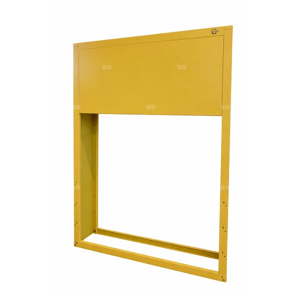Stojak pod punkt z blachy powlekanej, o podstawie 700x250mm, H=1500mm, RAL 1021